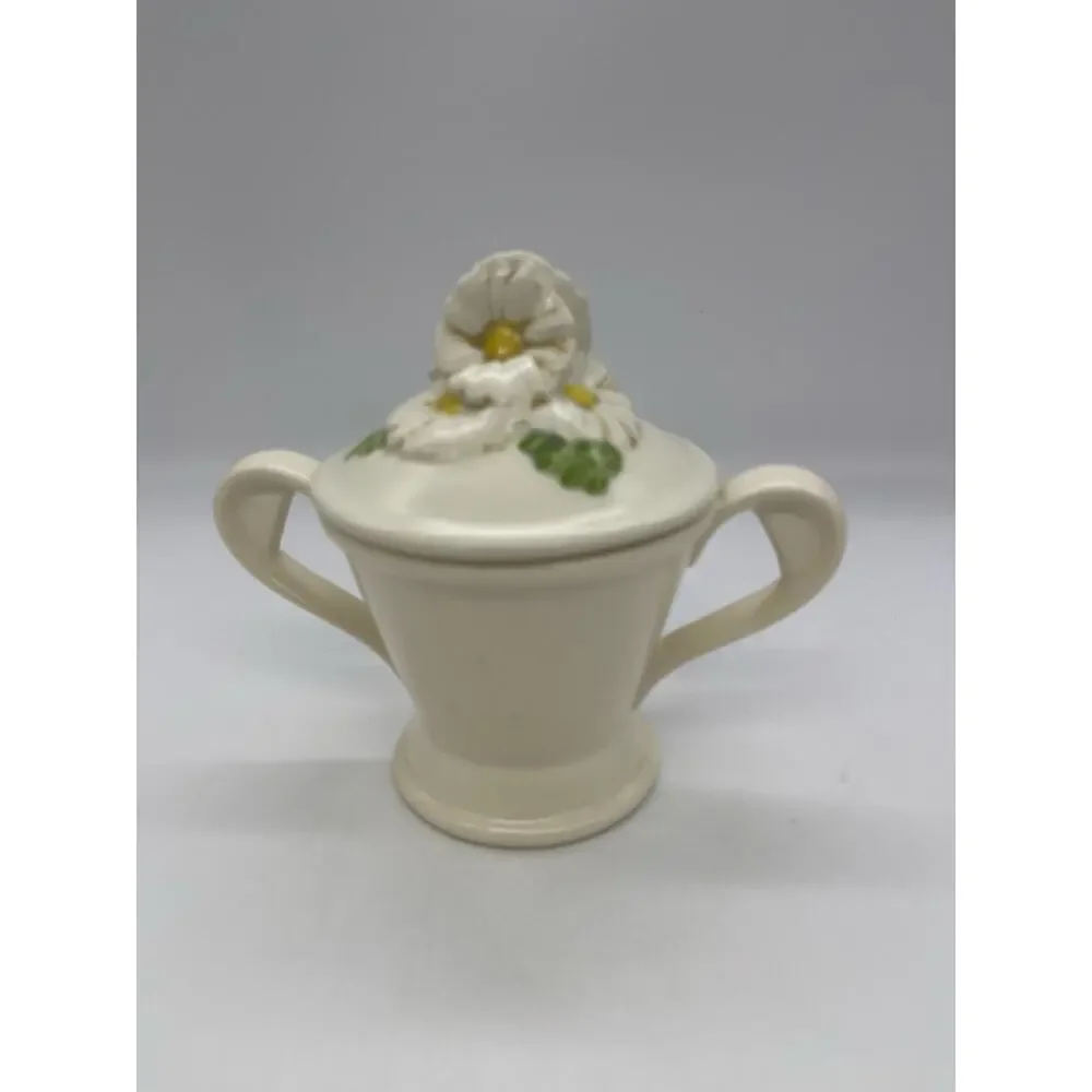 Vintage Metlox Sculptured Daisy Poppytrail Sugar Bowl with Lid